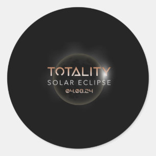 Totality Solar Eclipse 4 8 2024 Event Celebrate in Runder Aufkleber
