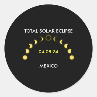Totality Solar Eclipse Eclipse Phasen Mexiko April Runder Aufkleber