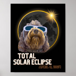Totality Solar Eclipse Goldendoodle mit Eclipse G Poster