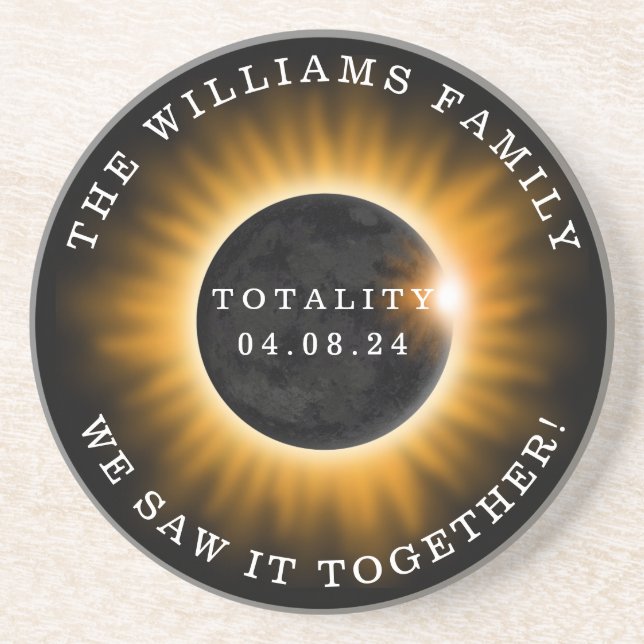 Totality Solar Eclipse Personalisiert Getränkeuntersetzer (Vorne)