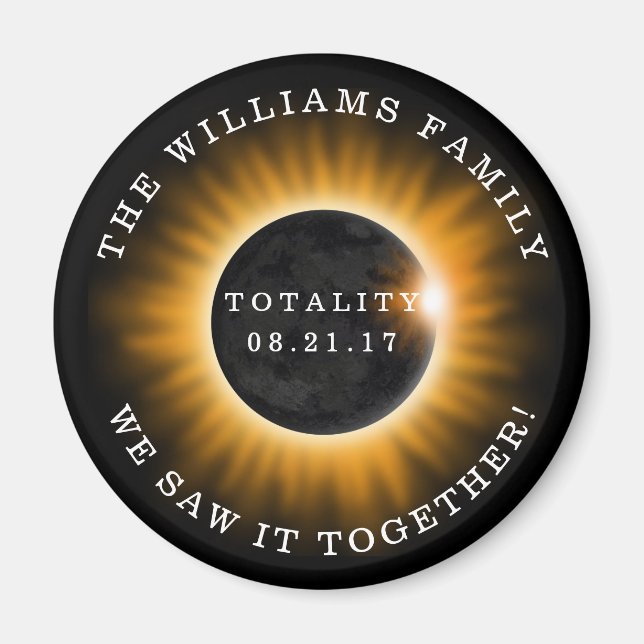 Totality Solar Eclipse Personalisiert Magnet (Vorne)