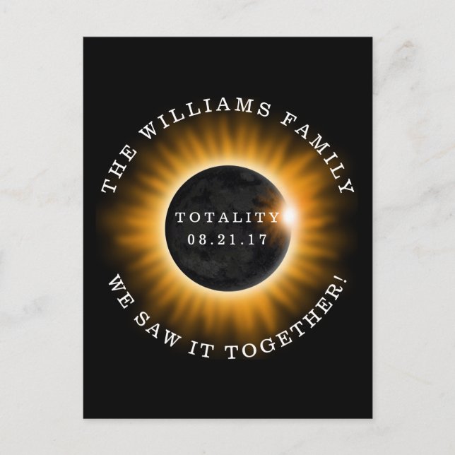 Totality Solar Eclipse Personalisiert Postkarte (Vorderseite)