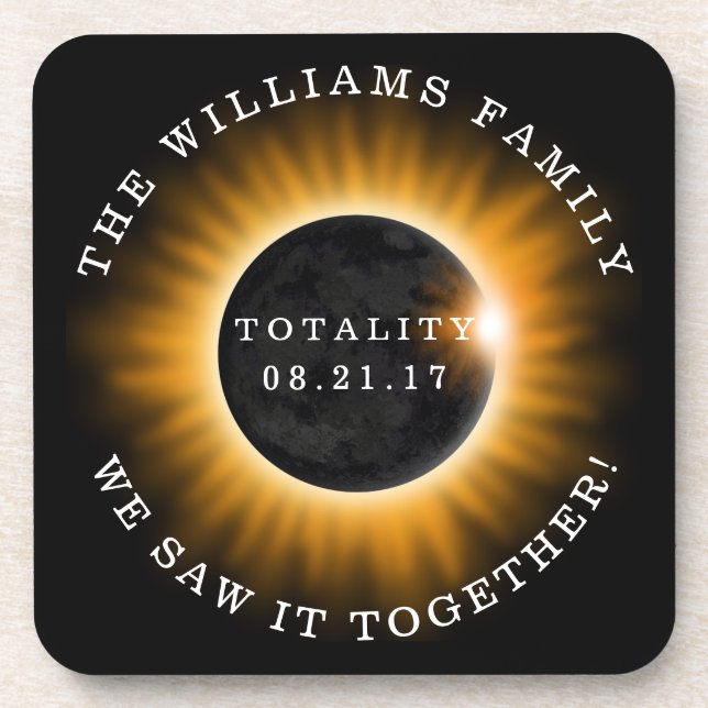 Totality Solar Eclipse Personalisiert Untersetzer (Vorderseite)