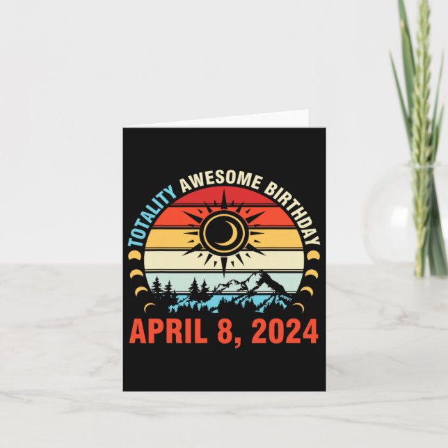 Totality Solar Eclipse Phantastisch Geburtstag 8.  Karte (Vorderseite)