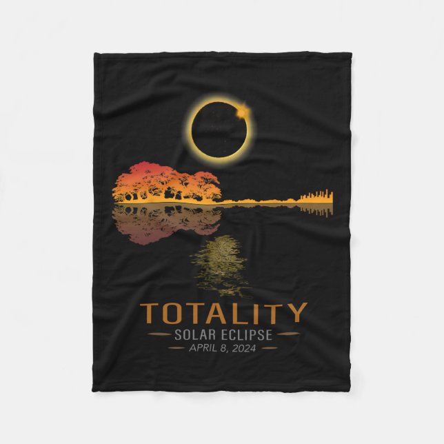 Totality Spring 4 08 24 Total Solar Eclipse Gitarr Fleecedecke (Vorderseite)