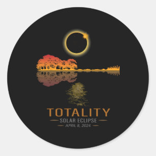 Totality Spring 4 08 24 Total Solar Eclipse Gitarr Runder Aufkleber