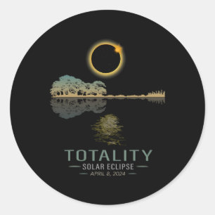 Totality Spring 4 08 24 Total Solar Eclipse Gitarr Runder Aufkleber