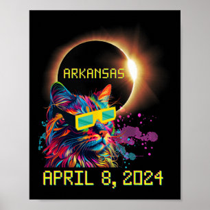Totality Total Solar Eclipse Cat 8. April 2024 Ark Poster