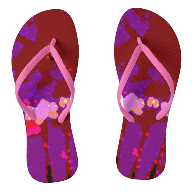 Totally Abstrakt Bougainvillea Flip Flops (Fußbett)