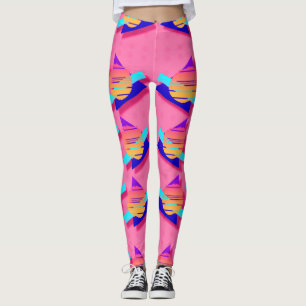Totally Achtzigers Memphis Neon Dreieck Muster Leggings