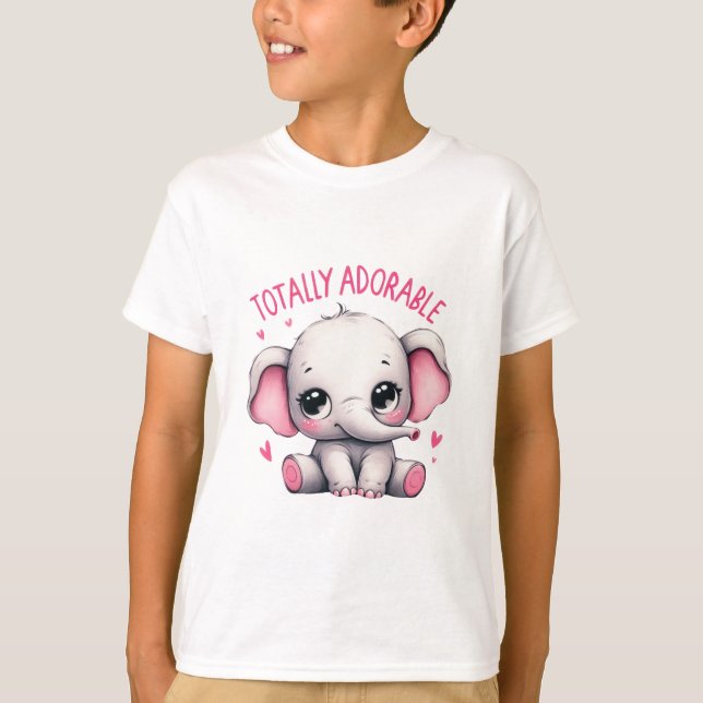 Totally Adorable Elephant Cute Art T-Shirt (Vorderseite)