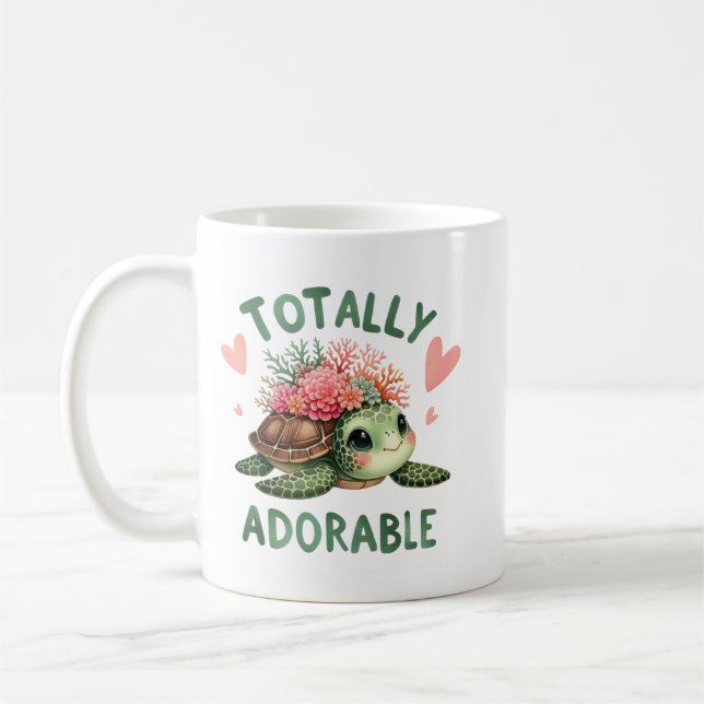 Totally Adorable Turtle Cute Art Kaffeetasse (Links)