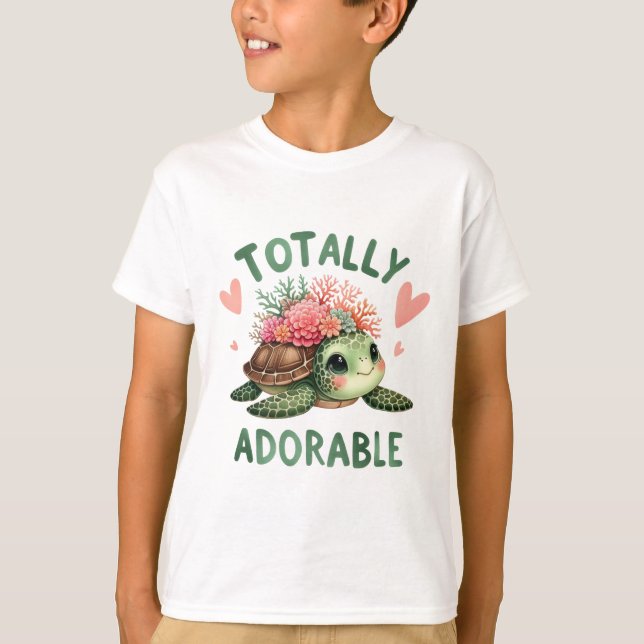 Totally Adorable Turtle Cute Art T-Shirt (Vorderseite)