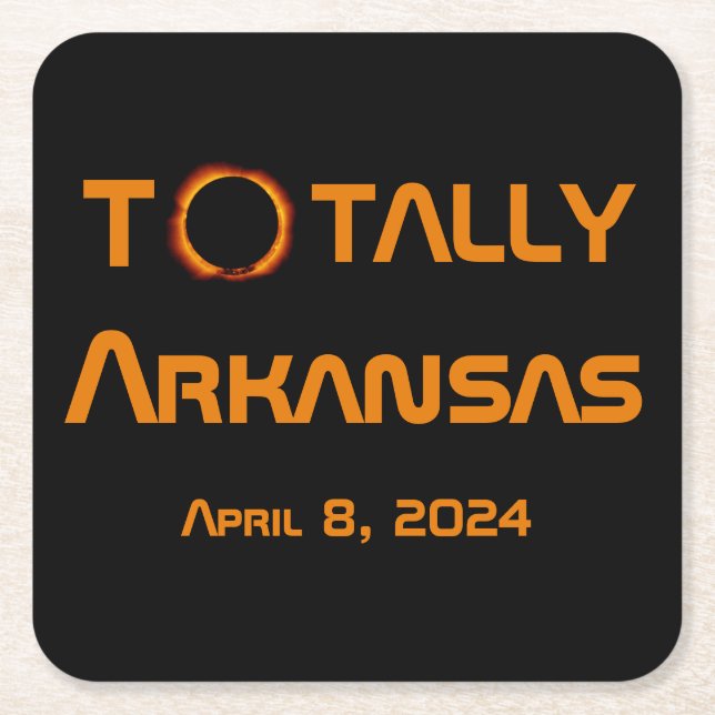 Totally Arkansas 2024 Solar Eclipse Rechteckiger Pappuntersetzer (Vorderseite)