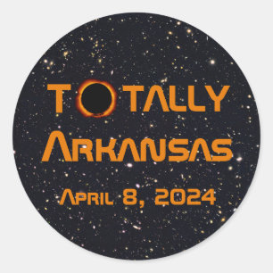 Totally Arkansas 2024 Solar Eclipse Runder Aufkleber