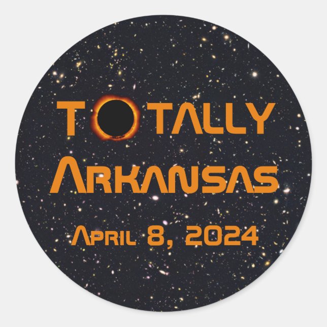 Totally Arkansas 2024 Solar Eclipse Runder Aufkleber (Vorderseite)
