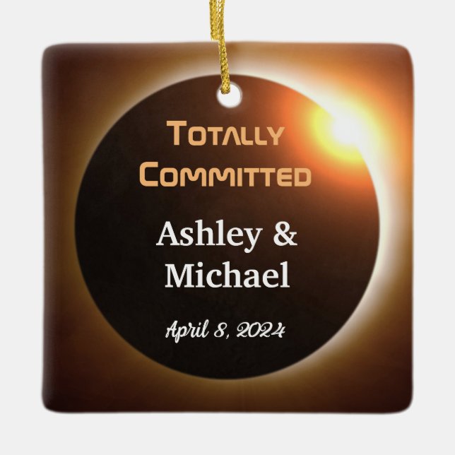 Totally Committed Eclipse Theme Wedding Keramikornament (Vorderseite)