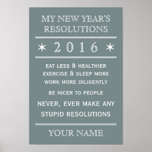 Totally customizable New Year's Resolution poster