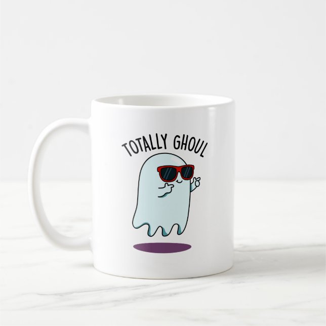 Totally Ghoul Funny Cool Halloween Ghost Pun Kaffeetasse (Links)
