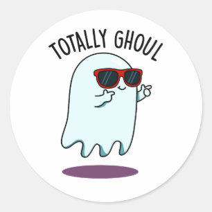 Totally Ghoul Funny Cool Halloween Ghost Pun Runder Aufkleber
