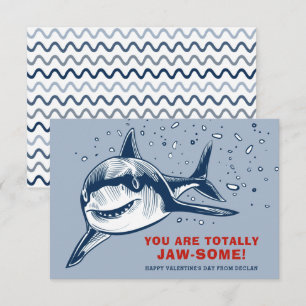 Totally Jaw-some Shark Kids Valentine Mitteilungskarte