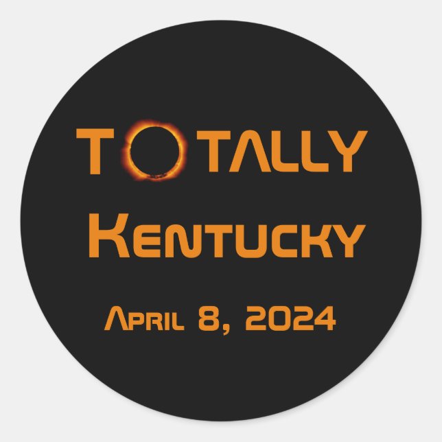 Totally Kentucky 2024 Solar Eclipse Runder Aufkleber (Vorderseite)