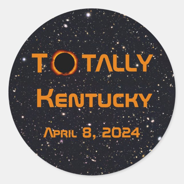 Totally Kentucky 2024 Solar Eclipse Runder Aufkleber (Vorderseite)