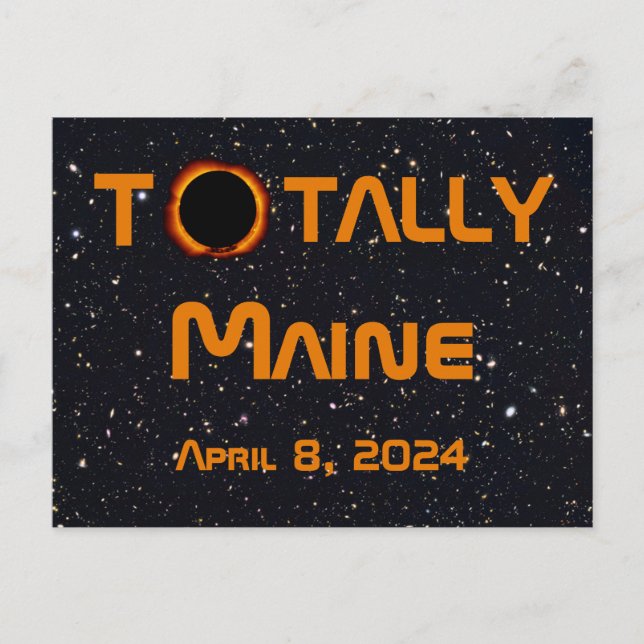 Totally Maine 2024 Solar Eclipse Postkarte (Vorderseite)