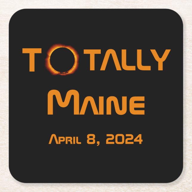 Totally Maine 2024 Solar Eclipse Rechteckiger Pappuntersetzer (Vorderseite)