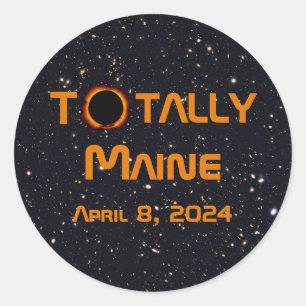 Totally Maine 2024 Solar Eclipse Runder Aufkleber