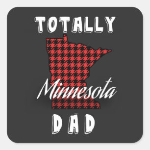 TOTALLY MINNESOTA VATER Buffalo Kariert Quadratischer Aufkleber
