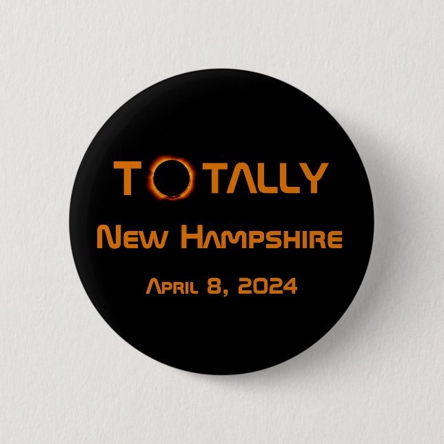 Totally New Hampshire 2024 Solar Eclipse Button (Vorderseite)