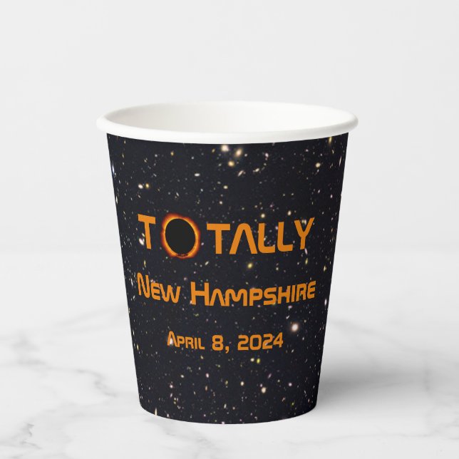 Totally New Hampshire 2024 Solar Eclipse Pappbecher (Vorderseite)