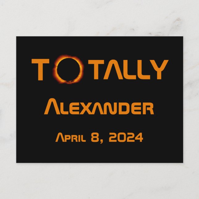 Totally Personal 2024 Solar Eclipse Postkarte (Vorderseite)