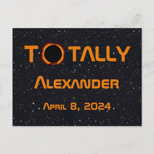 Totally Personal 2024 Solar Eclipse Postkarte (Vorderseite)