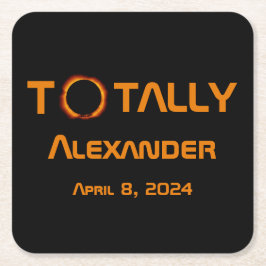 Totally Personal 2024 Solar Eclipse Rechteckiger Pappuntersetzer