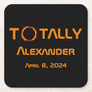 Totally Personal 2024 Solar Eclipse Rechteckiger Pappuntersetzer