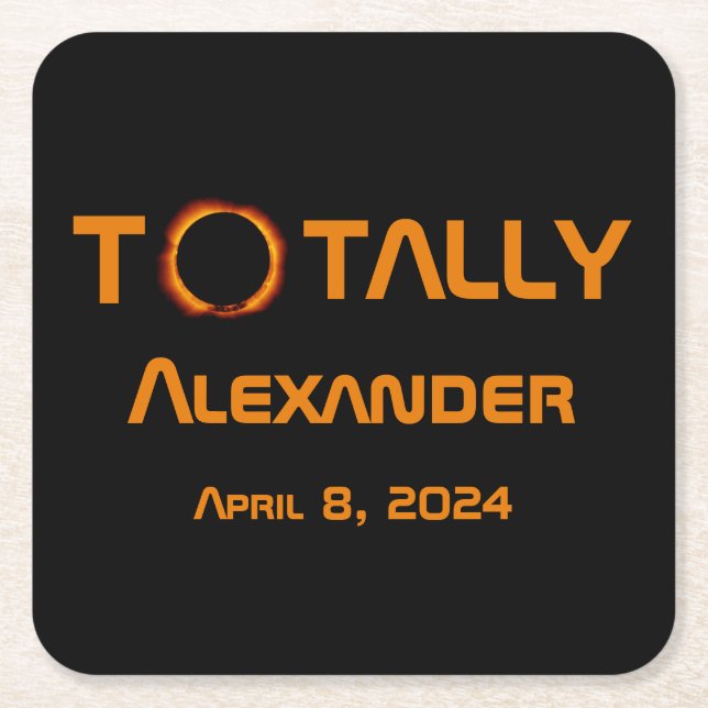 Totally Personal 2024 Solar Eclipse Rechteckiger Pappuntersetzer (Vorderseite)
