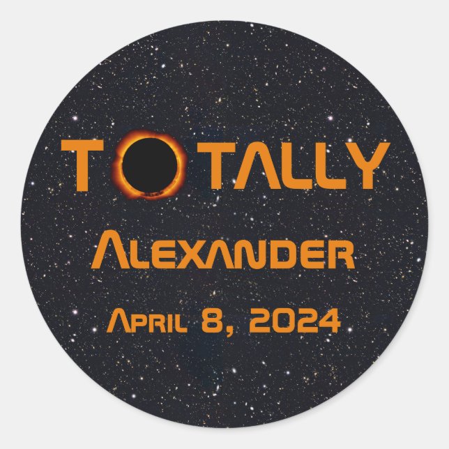 Totally Personal 2024 Solar Eclipse Runder Aufkleber (Vorderseite)