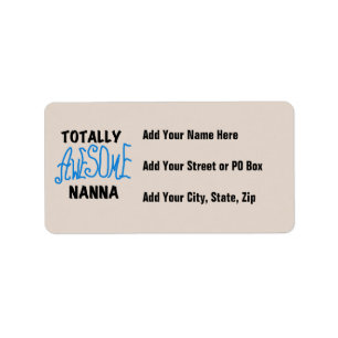 Totally Phantastisch Nanna Blue T - Shirt and GIft Adressaufkleber