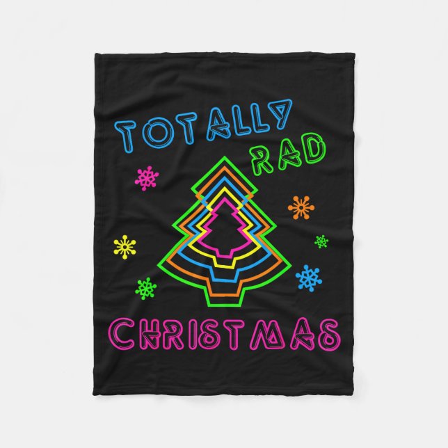 Totally Rad Christmas - 80s Retro Christmas  Fleecedecke (Vorderseite)