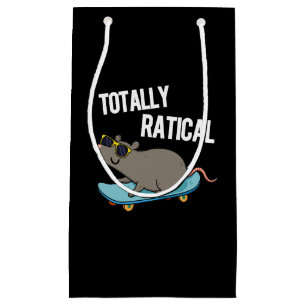 Totally Ratical Funny Rat Pun Dark BG Kleine Geschenktüte