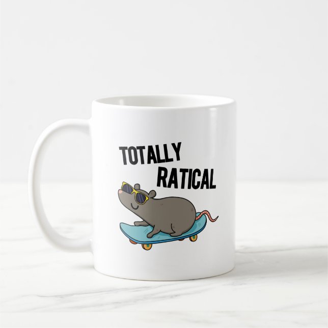 Totally Ratical Funny Ratte Pun Kaffeetasse (Links)