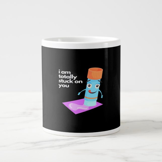 Totally Stuck On You Bold Romantic Style  Jumbo-Tasse (Vorderseite)