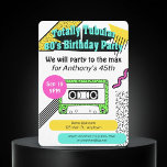 Totally Tubular 80er Geburtstagsparty Einladung<br><div class="desc">Party auf den Höhepunkt bei einer total tubulären Geburtstagsparty für jemanden,  der 45 Jahre alt wird (oder irgendwo in den 40er Jahren,  wirklich). Memphis-Stil mit einer 80er-Palette und natürlich mit einer Kassette. Haben Sie noch Ihre Kassetten?</div>