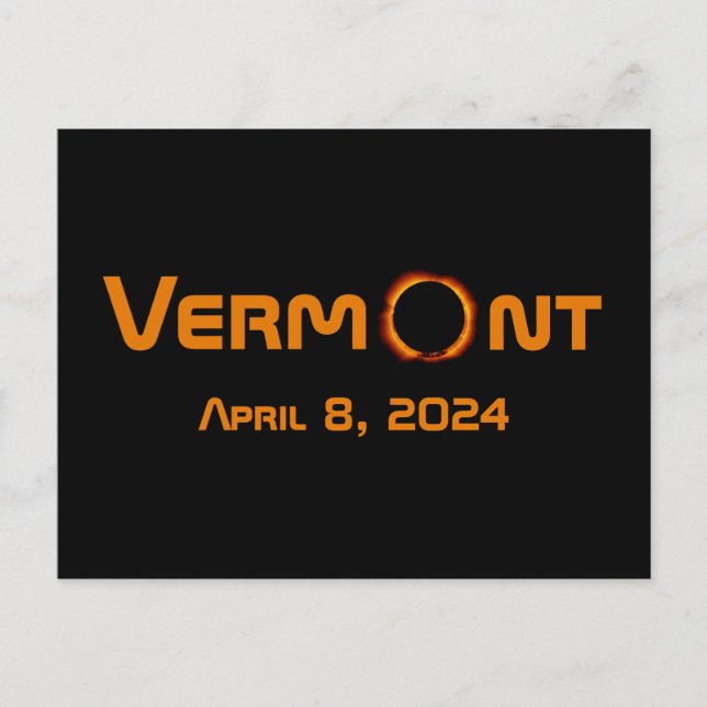 Totally Vermont 2024 Solar Eclipse Postkarte (Vorderseite)