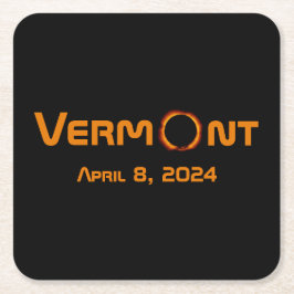 Totally Vermont 2024 Solar Eclipse Rechteckiger Pappuntersetzer