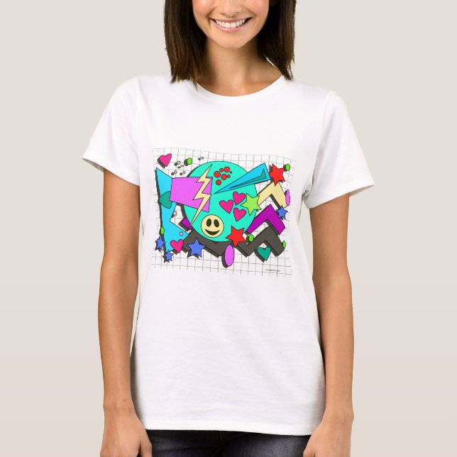 Totally Wild Cartoon 90s Flashback Comic Muster T-Shirt (Vorderseite)