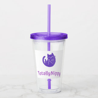 TotallyNippy Trommel-lila Katze Acryltrinkbecher