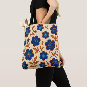 Totbeutel aus Beige und Blauer Flora